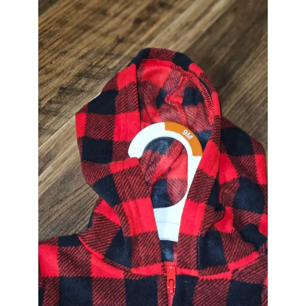 Carter's Just One You Boy's Red Fleece Polar Bear Sleep & Play (NWT) 9 Months